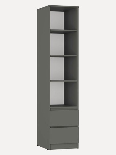 Изображение товара Стеллаж Симпл, прямой, с ящиками, 40.2х51.4х190 см, Графит