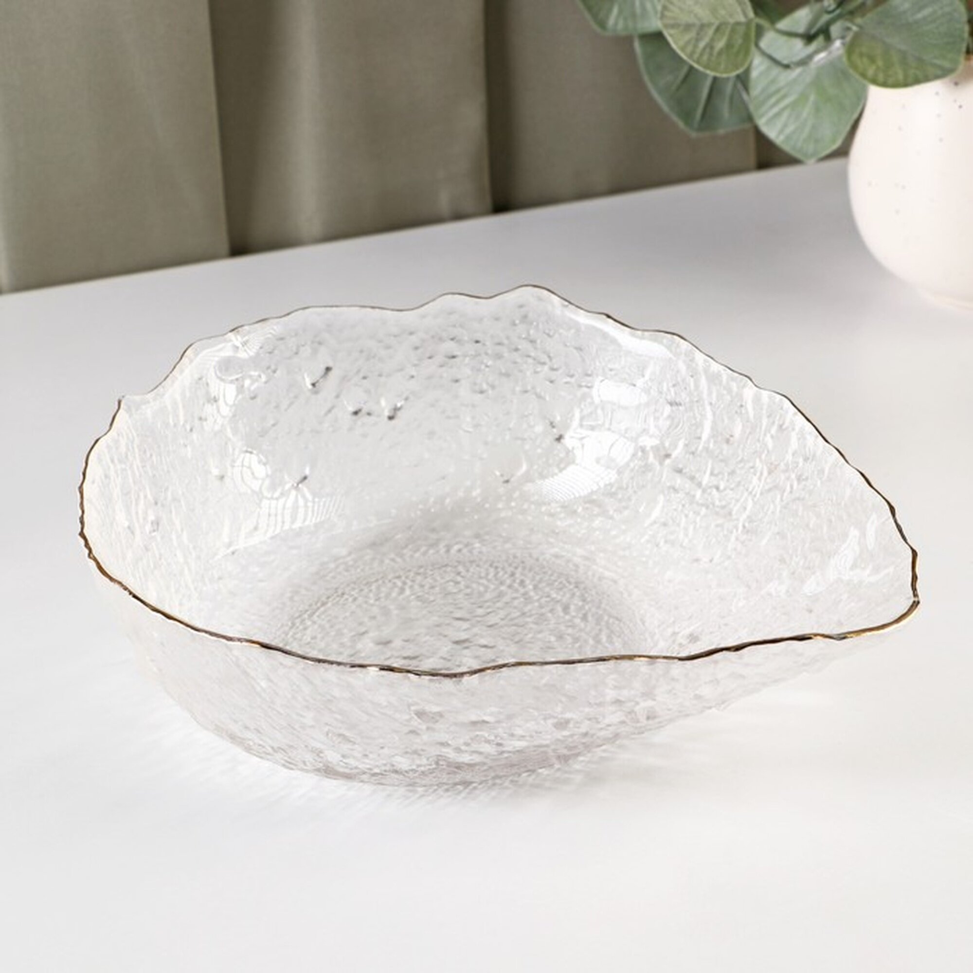 Салатник стеклянный фигурный «Ракушка» 930 мл 225×175×65 см цвет прозрачный