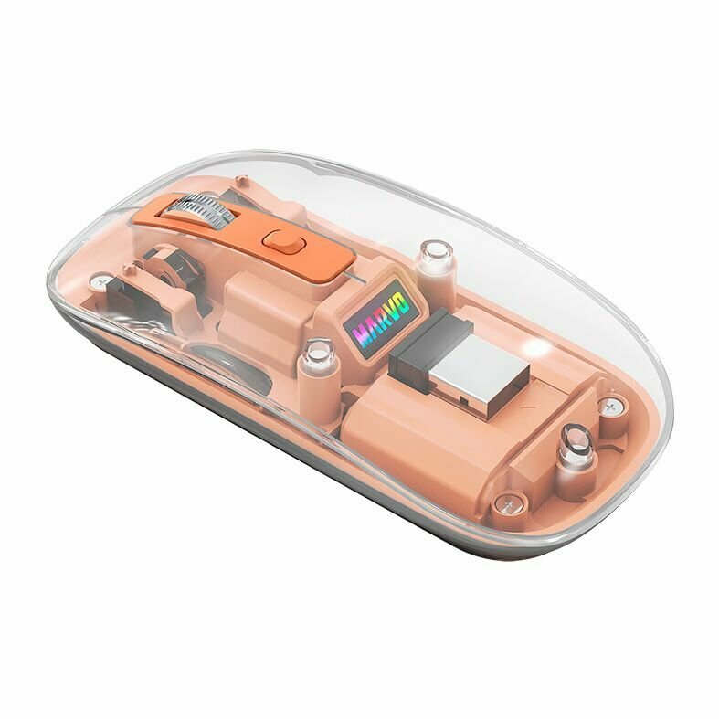 Беспроводная мышь MARVO M810W, оранжевая, с технологией 2,4 G/Bluetooth — фото 1