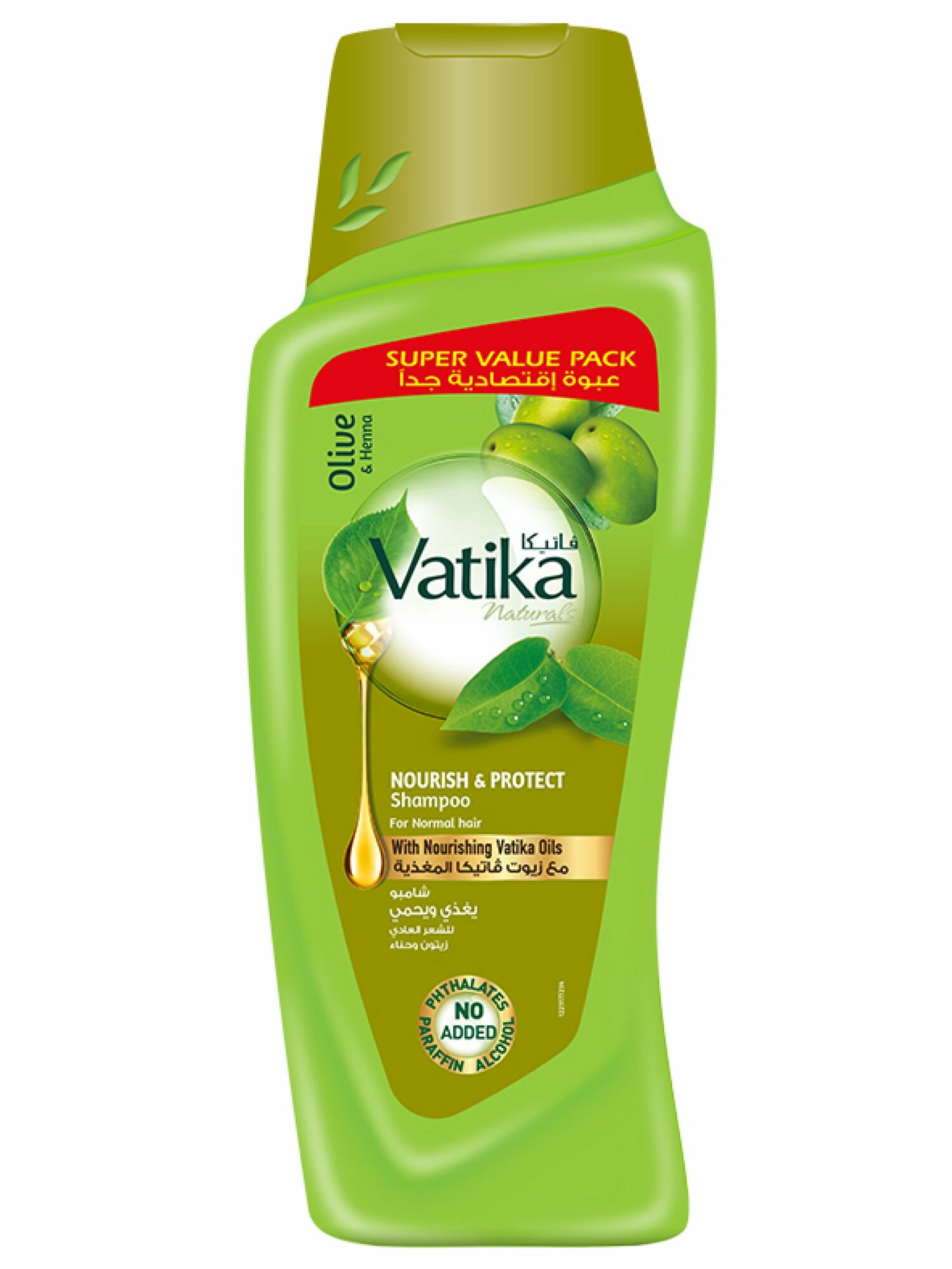 Шампунь Dabur Vatika Naturals Nourish & Protect с оливой и хной для питания и защиты волос, 700 мл