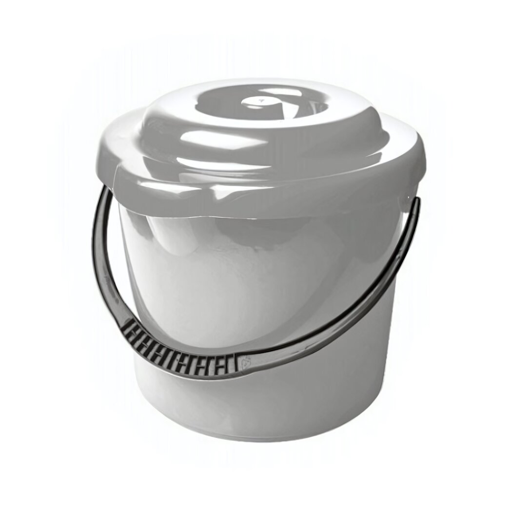 Ведро пластиковое 'Etna' 9л, серое, с крышкой и носиком для слива
