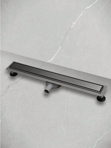 Изображение товара Трап для душа в полу под плитку, слив для душа широкий 800 мм, оружейная сталь