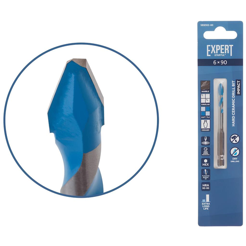 Сверло по керамограниту спиральное твердосплавное 6x90 мм STARTUL EXPERT SE8302-60 500₽