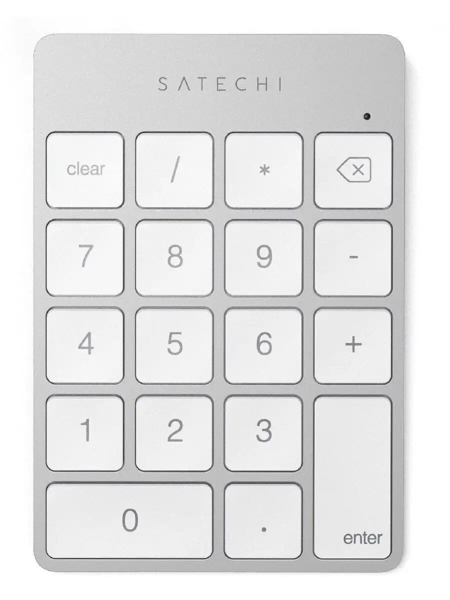 Беспроводной цифровой блок клавиатуры Satechi Aluminum Slim Keypad Numpad. Цвет серебристый.
