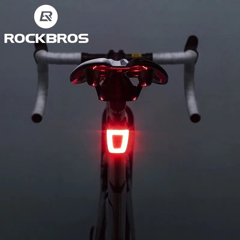 ROCKBROS Задний фонарь велосипеда, сигнальная лампа для ночной езды, водонепроницаемое снаряжение для верховой езды