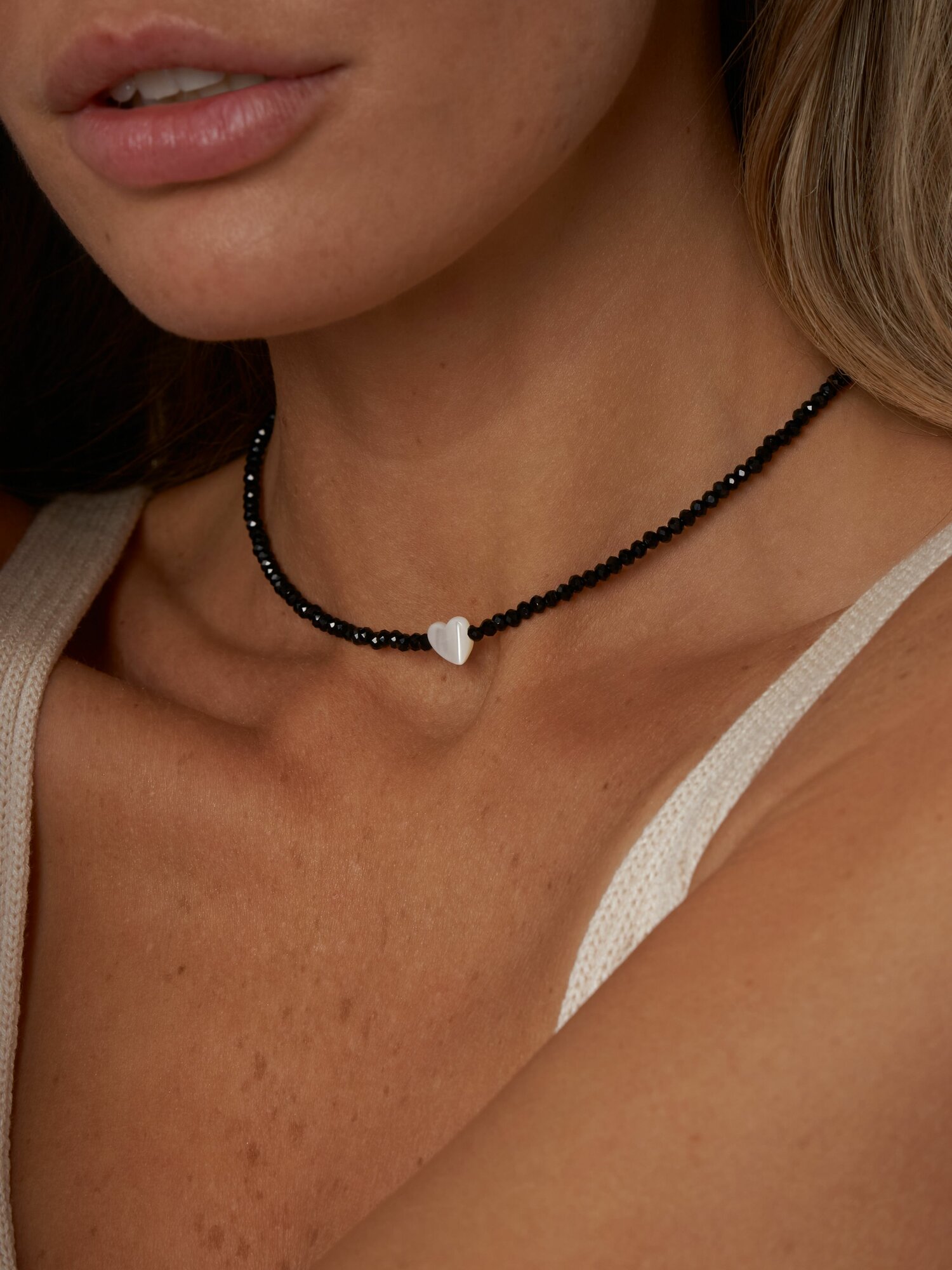 Чокер, перламутр, длина 36 см, черный — фото 1