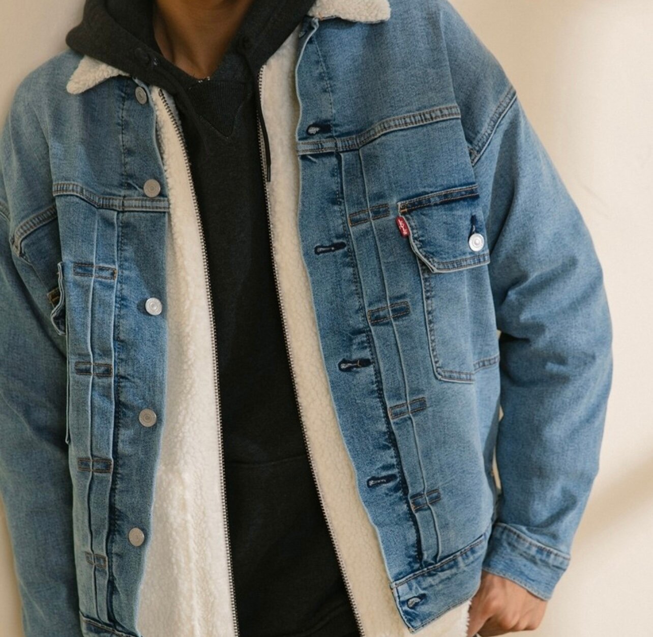 Куртка Levi's LEVIS SHERPA DENIM TRUCKER JACKET VINTAGE BLACK