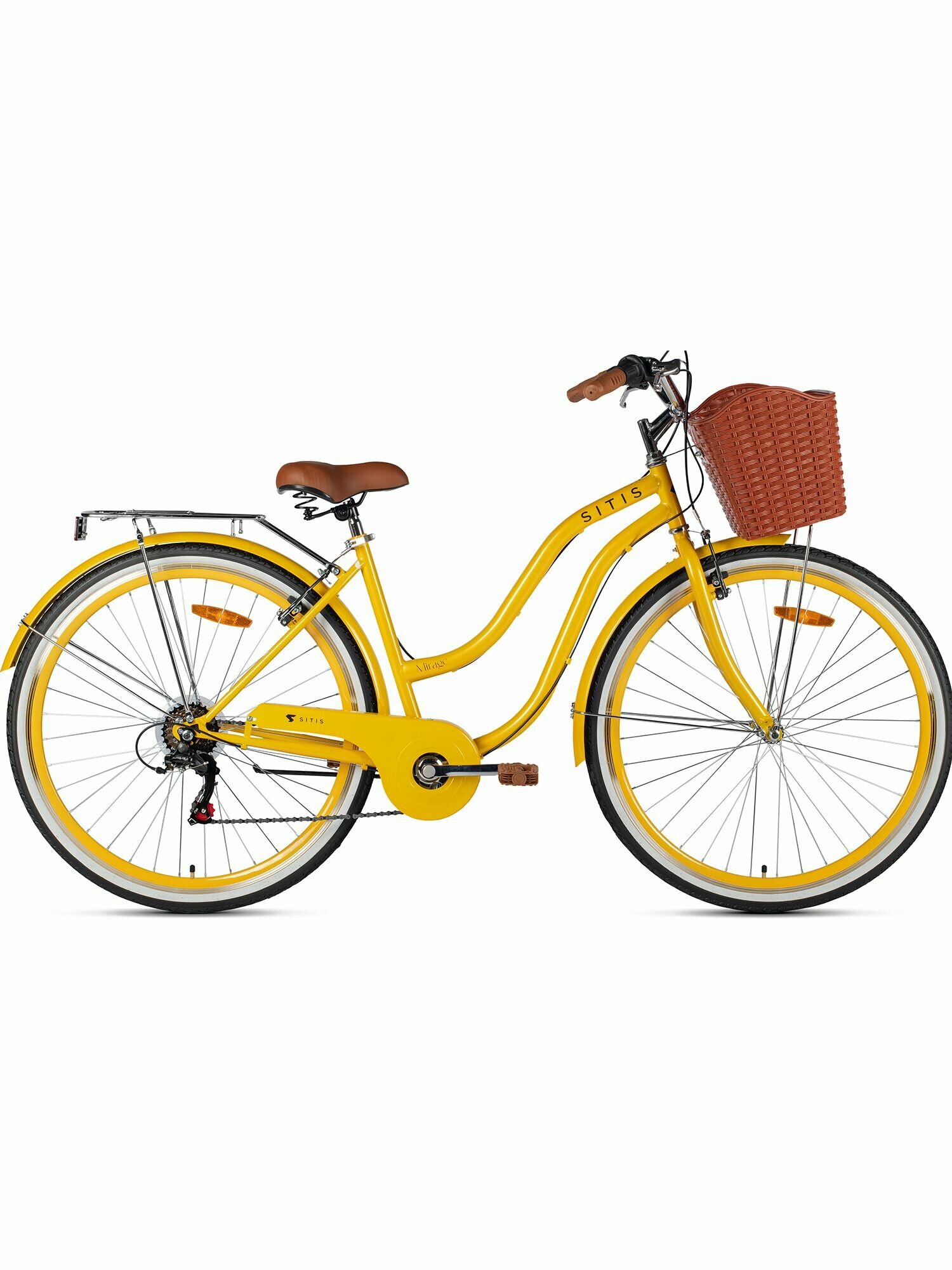 Велосипед городской SITIS MIRAGE SMRG28 28" (2025) Yellow для взрослых на рост 170-180 см стальная рама 17"