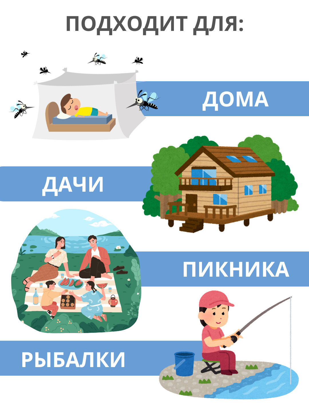 Складная москитная сетка 100×190 см — защита от комаров и насекомых для кровати, дома, дачи, пикника и рыбалки — фото 1