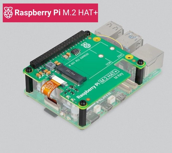 Raspberry Pi 5 M.2 HAT+ SSD адаптер, HAT
