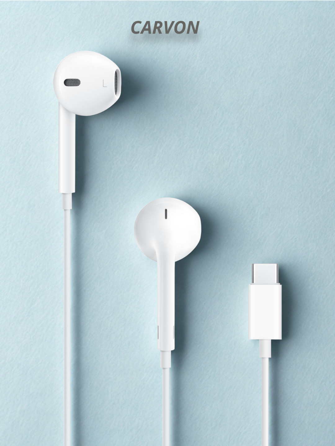 Наушники Carvonshop EarPods (USB Type-C), для iPhone, влагозащищенные, белые