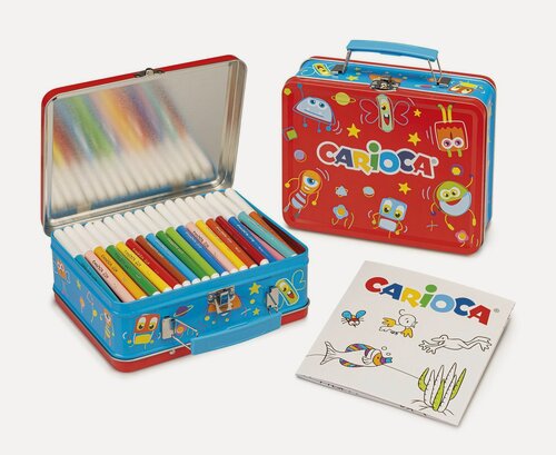 Изображение товара CARIOCA JOY большой набор для рисования: 100 фломастеров и альбом-раскраска, в чемоданчике, 42500