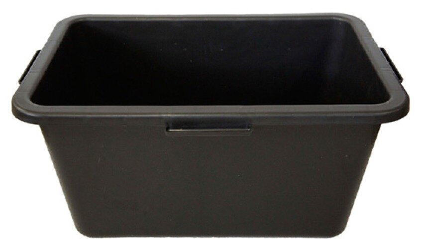 Ведро строительное прямоугольное с ручками пластиковое черное 40л / строительство и ремонт