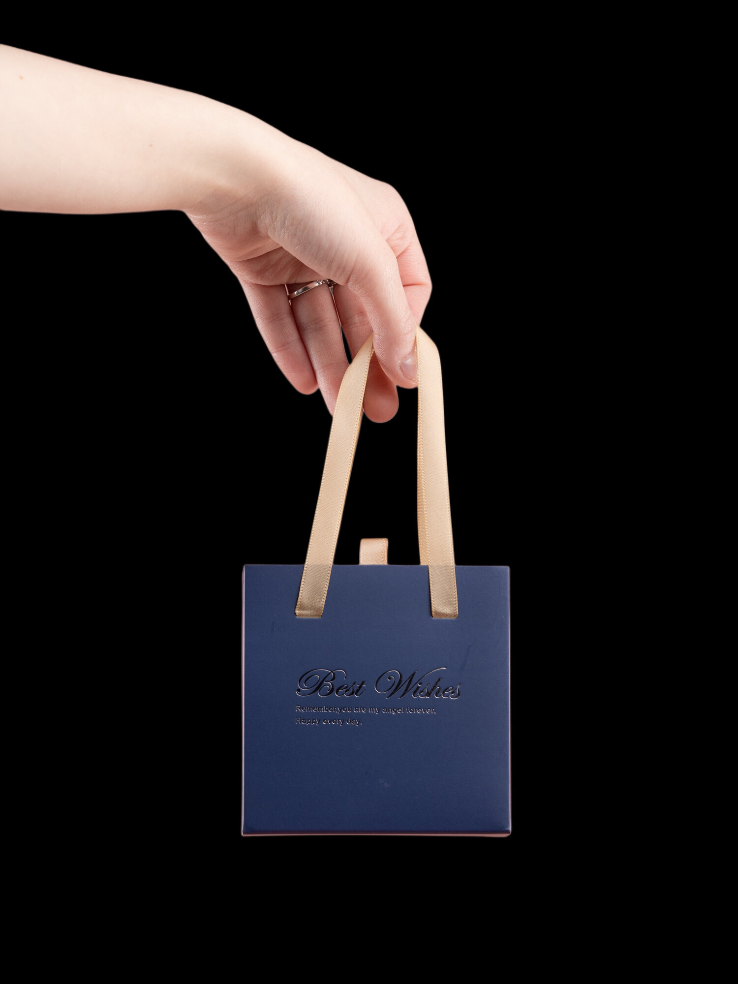 Коробка подарочная 10*10*3,5 Темно-синий, для кулонов, украшений, колец — фото 1