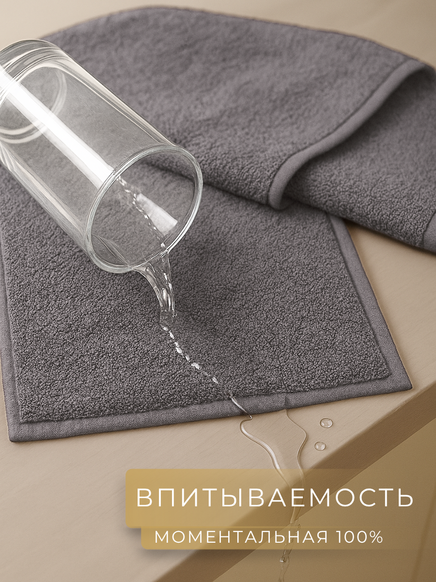 Изображение Набор полотенец махровых для рук и лица серый