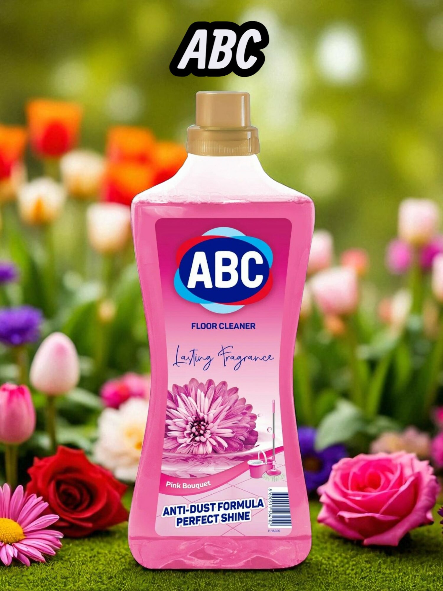 ABC - Универсальное средство для мытья пола Формула против пыли Pink Bouquet, 900 мл
