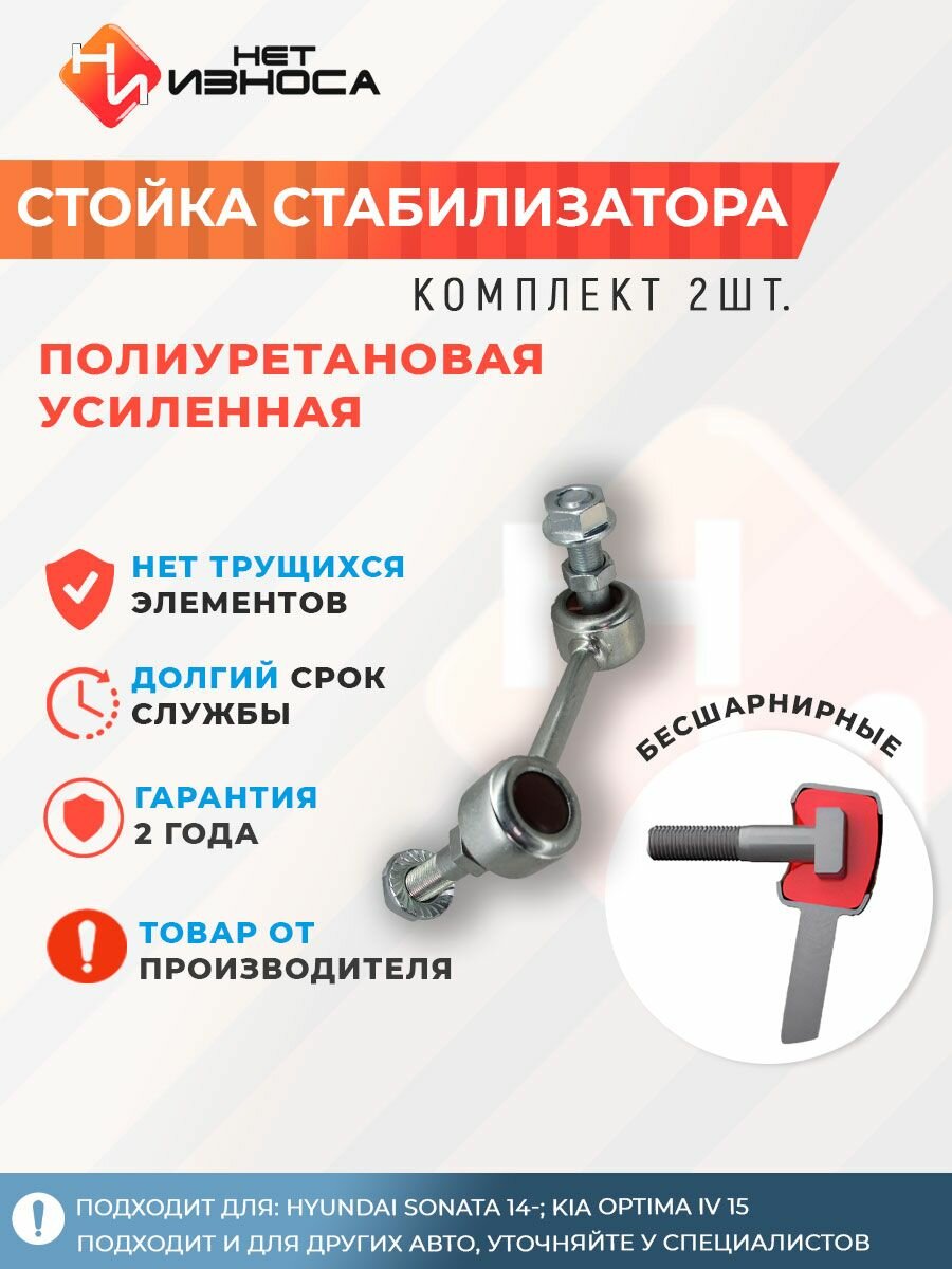 Стойки стабилизатора полиуретановые усиленные NL336 (левая и правая) Hyundai Sonata 14-; Kia Optima IV 15