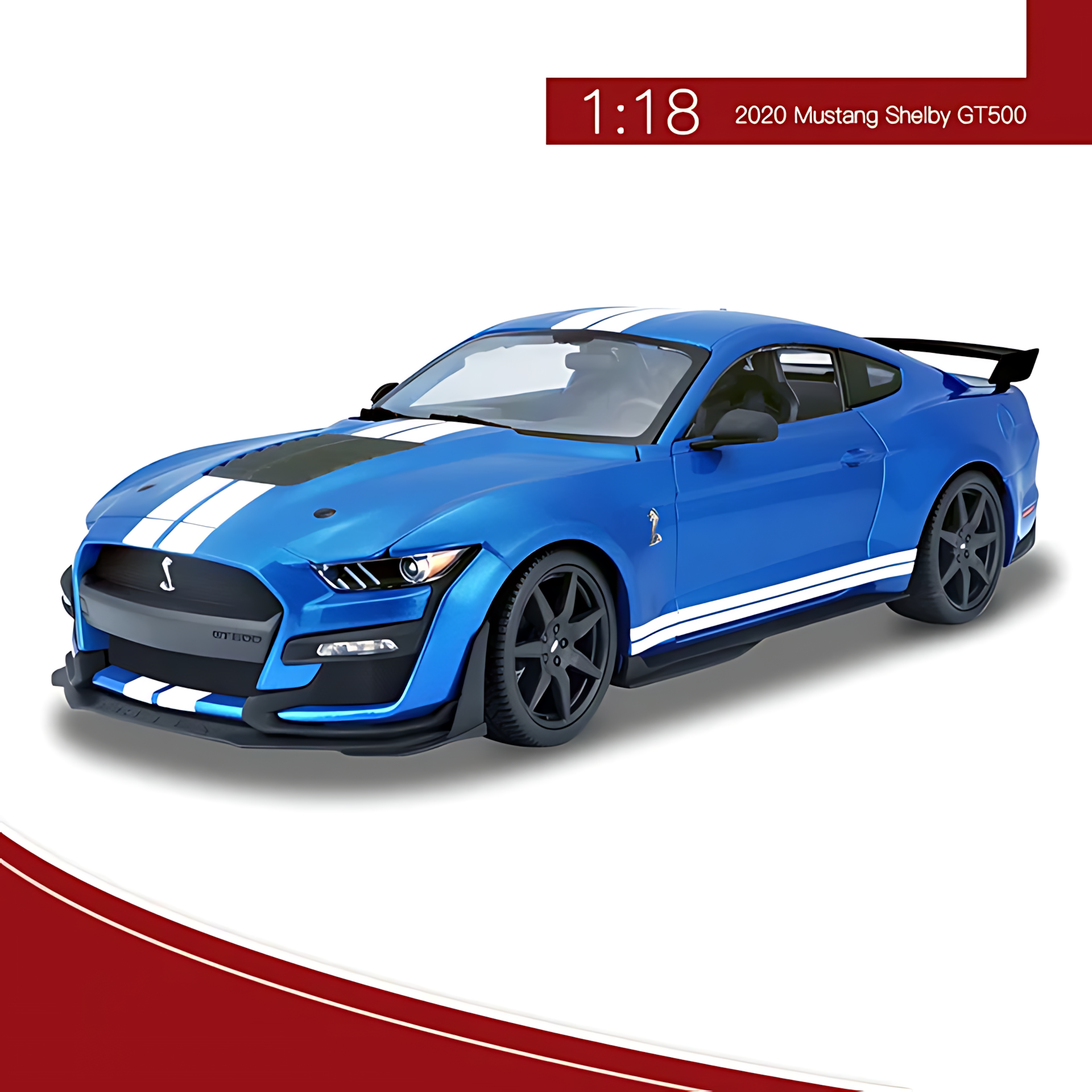 Игрушечный автомобиль Maisto Ford Mustang Shelby GT500, 1:18, литой, роскошный, для коллекции