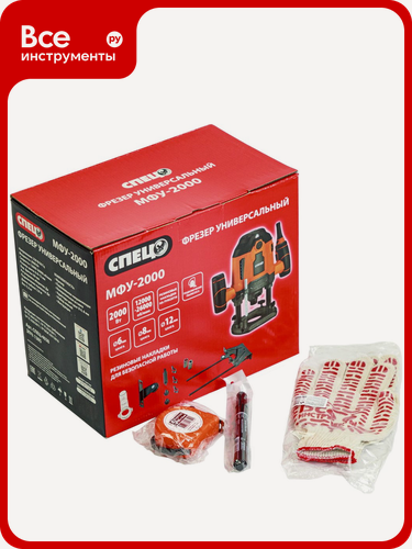 Изображение товара Универсальный фрезер Спец МФУ-2000 нов. дизайн ,2000 Вт,12000-26000 об/мин, 6-8-12 мм+ маркер, фрезерования древесины