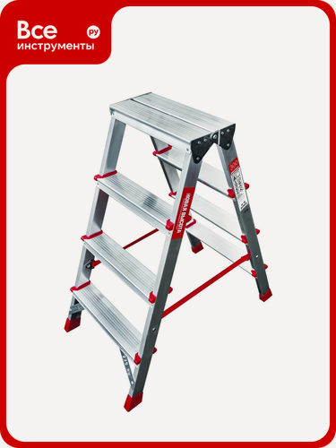 Изображение товара Профессиональная стремянка Новая Высота двухсторонняя с Max нагр. 225 кг, NV300 4 ст, 2К башмаки, 3120204