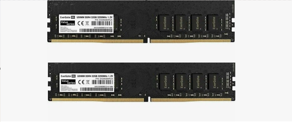 Оперативная память Exegate udimm 16gb 3200mhz