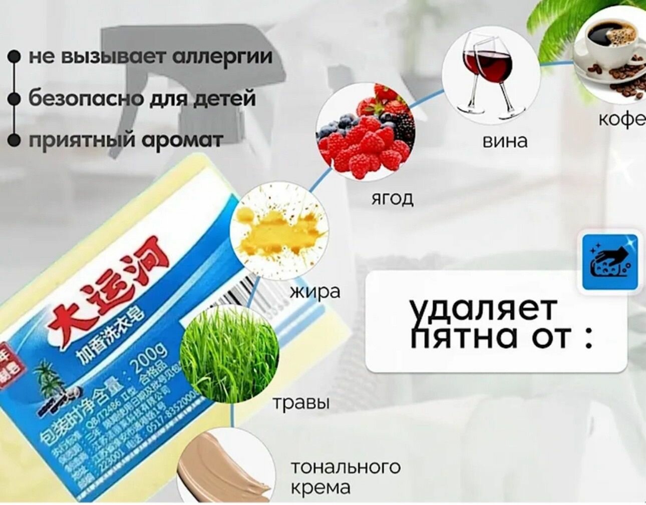 Хозяйственное Китайское оригинальное мыло 200 г 2шт — фото 1