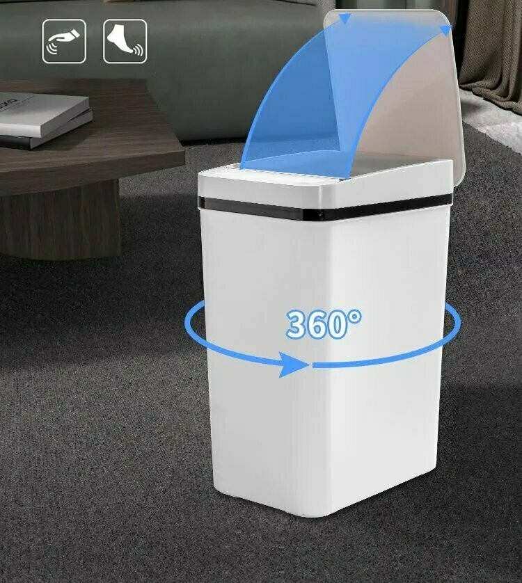 Мусорные Ведра И Баки Xiaomi Мусорное ведро Xiaomi, 12 литров, индуктивное открытие, белое