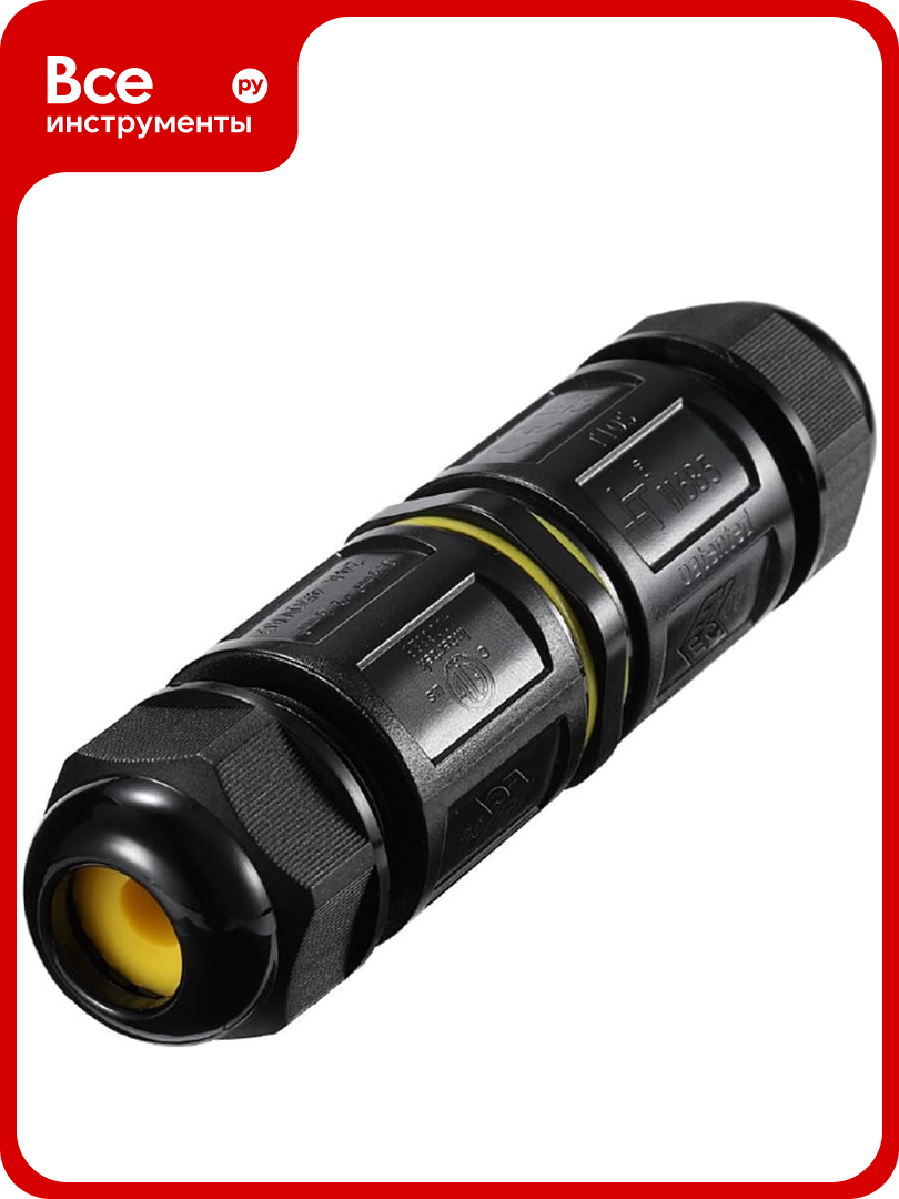 5 контактный соединитель коннектор STEKKER ld546 с рычажной клеммой  с пружинным контактом  IP68  черный   49234