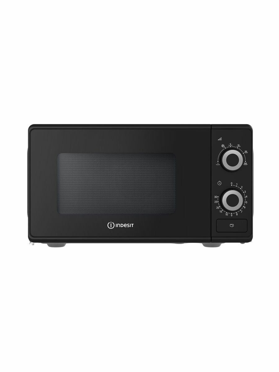 Микроволновая печь Indesit MWF MS20 B1, 20 л, механическое управление, черный