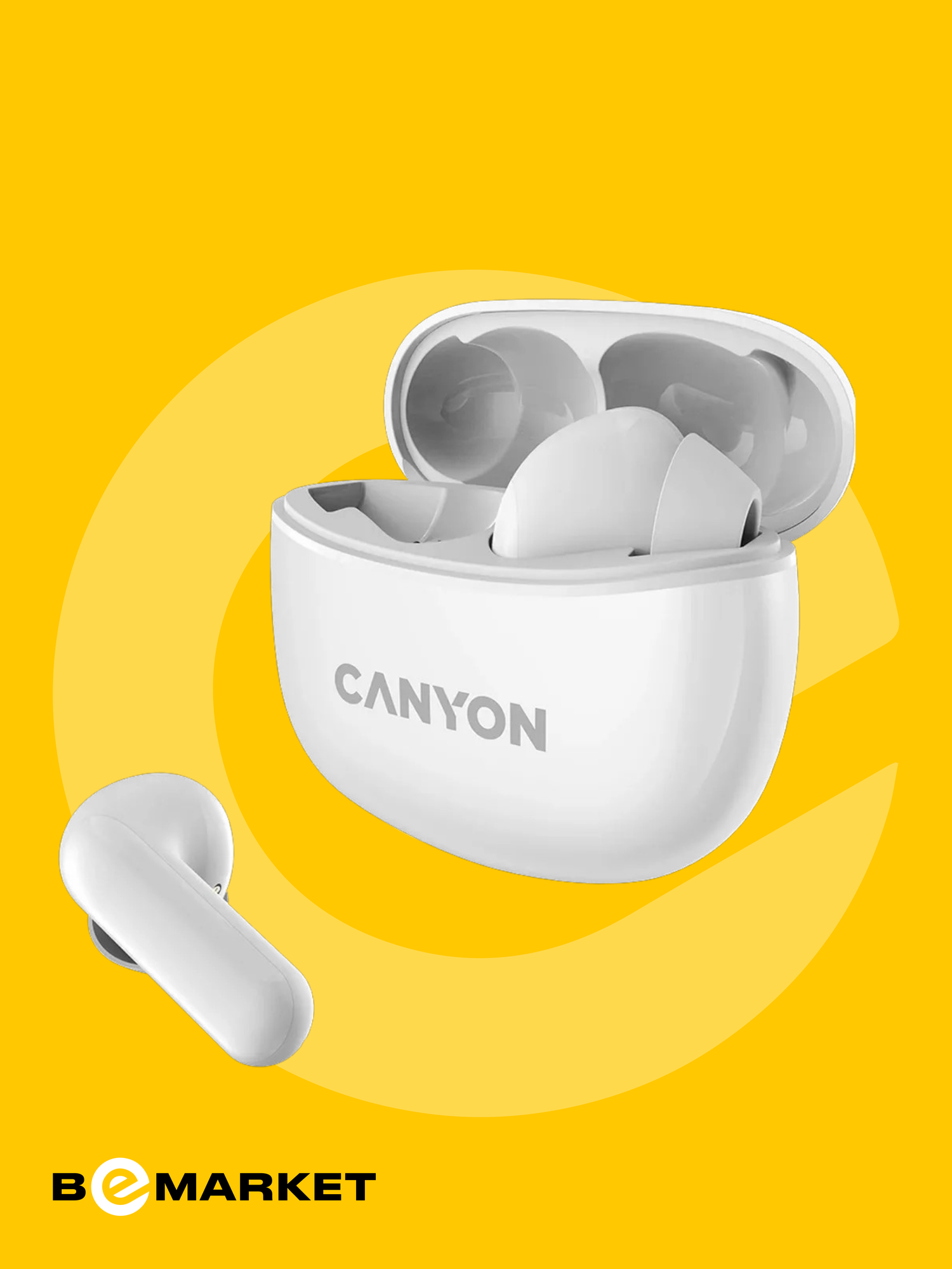 Беспроводные наушники Canyon TWS-5 White Bluetooth 5.3 True wireless — фото 1