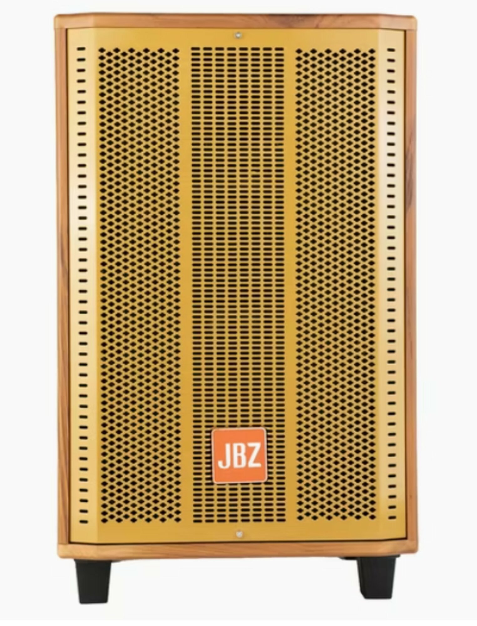 Колонка JBZ, для караоке, деревянная, чёрная, с ручкой и 2 колёсами