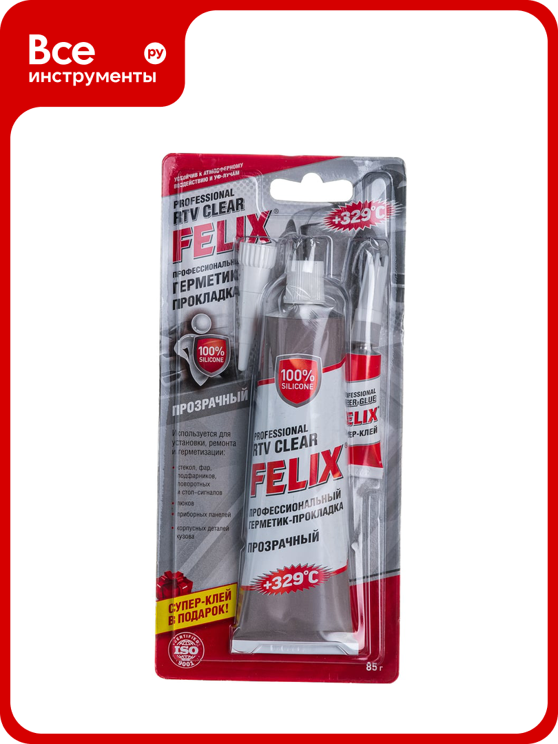 Герметик-прокладка FELIX (силиконовый; прозрачный; 85 г) 411040058