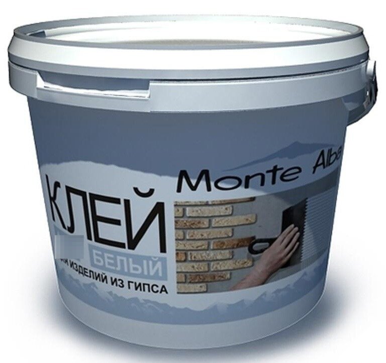 Клей строительный Monte Alba / Монте Альба для изделий из гипса смесь гипсовая белый 4кг / строительство и ремонт