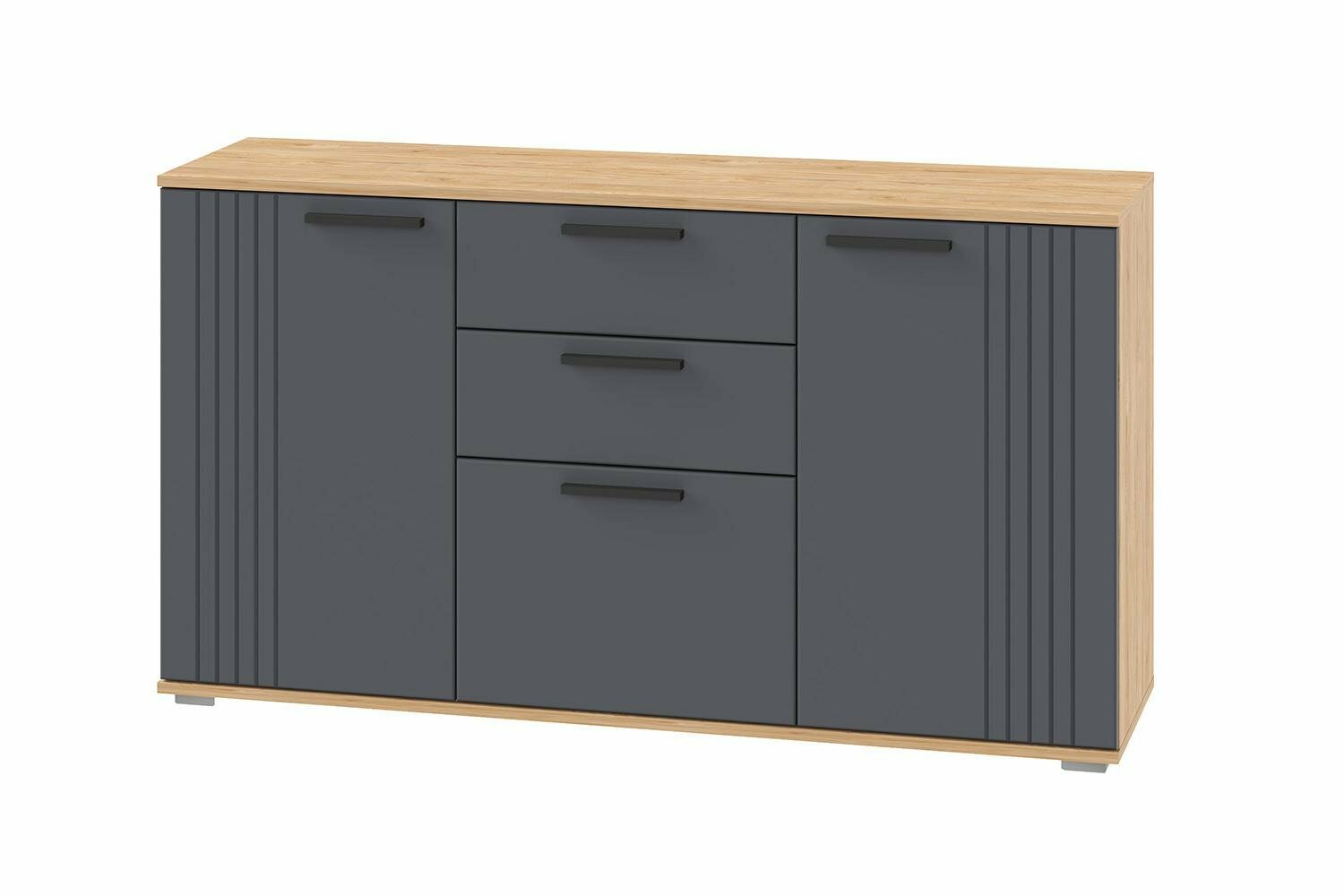 Комод Интеро 1403х774х396 см цвет гикори рокфорд натуральный графит