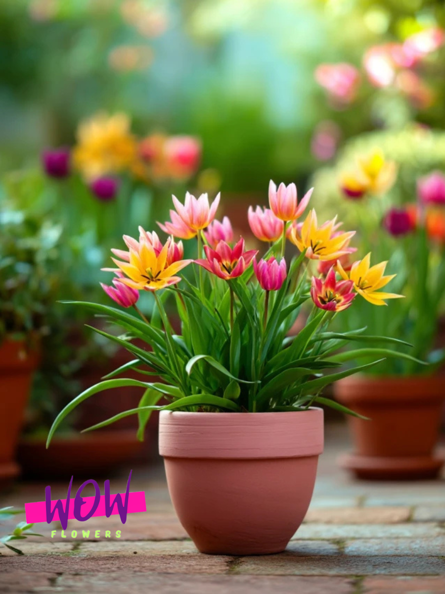 Луковицы цветов WOW FLOWERS  Тюльпаны Ботанический Микс разноцветные ( 5 штук )