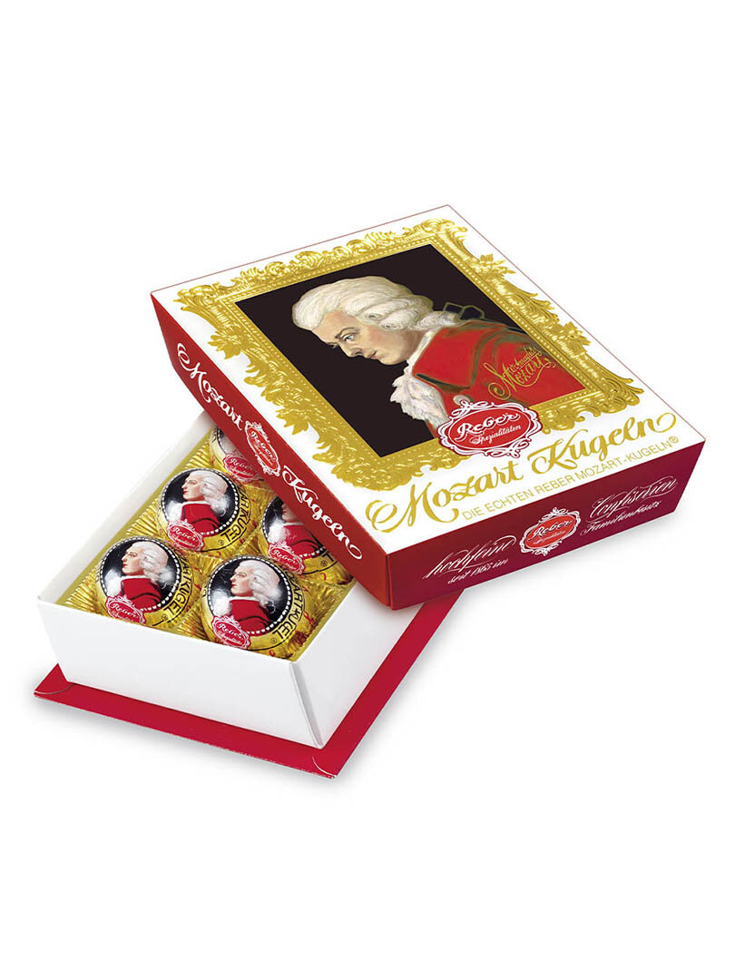 Конфеты шоколадные Reber Mozart из горького и молочного шоколада, 120 г