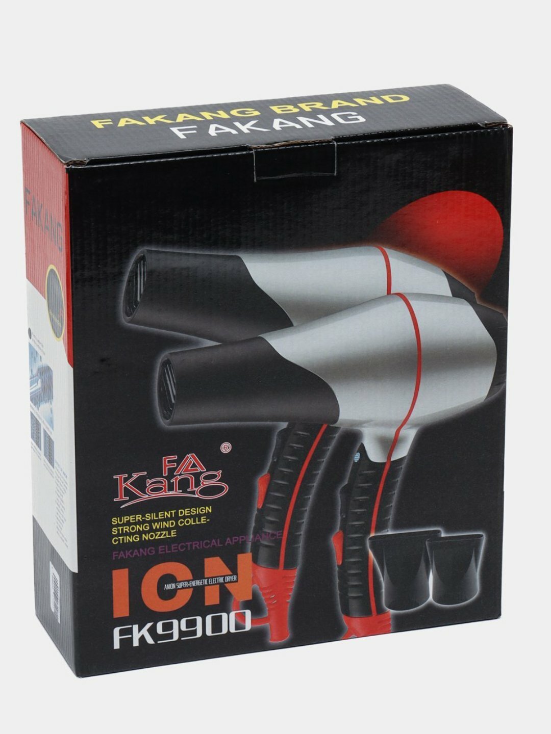 Фен FAKANG FK-9900, для сушки и укладки, мощность 2400Вт, ионизация