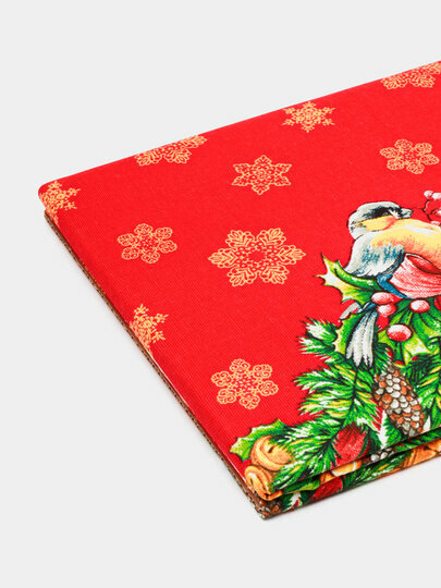 Скатерть новогодняя рогожка DomoVita, 150х180 см, хлопок 100%,170 г/м2