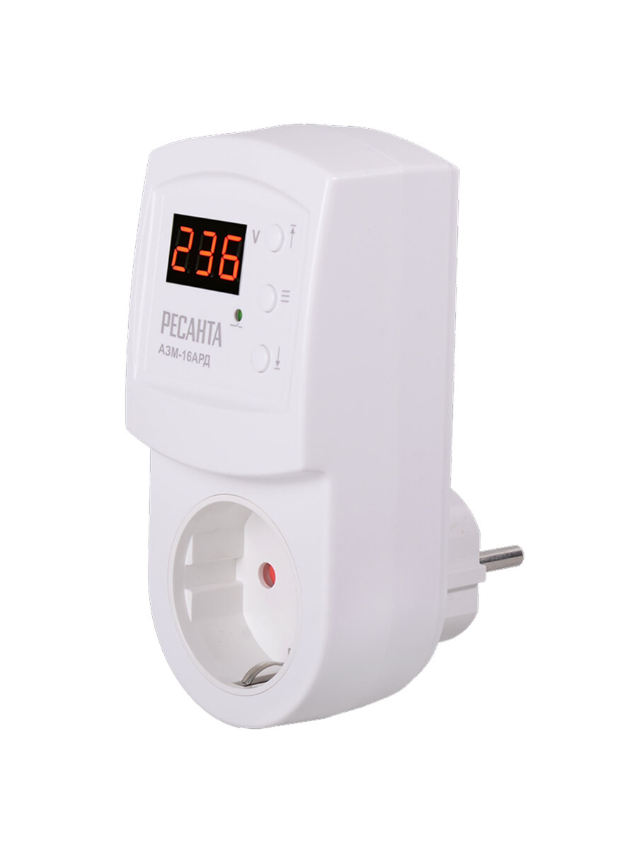 Блок защиты по напряжению Ресанта 16AРД регулируемый (с дисплеем, в розетку) 61/22/32