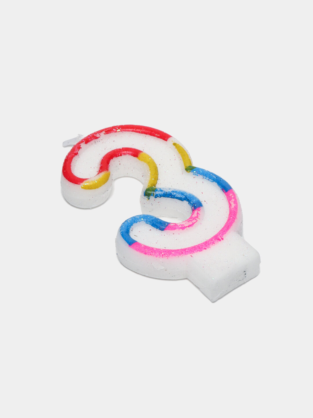 Разноцветные свечки для праздничного торта на день рождения цифра "3"