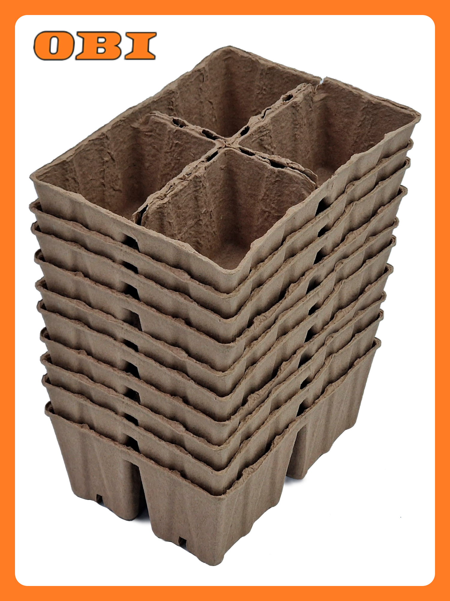 Кассета для рассады из бумажной эко-пульпы GardenGro 4 ячейки 10 шт