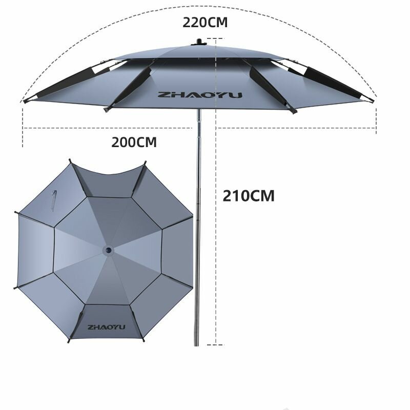 Садовый зонт 200 серый металлик Садовый зонт