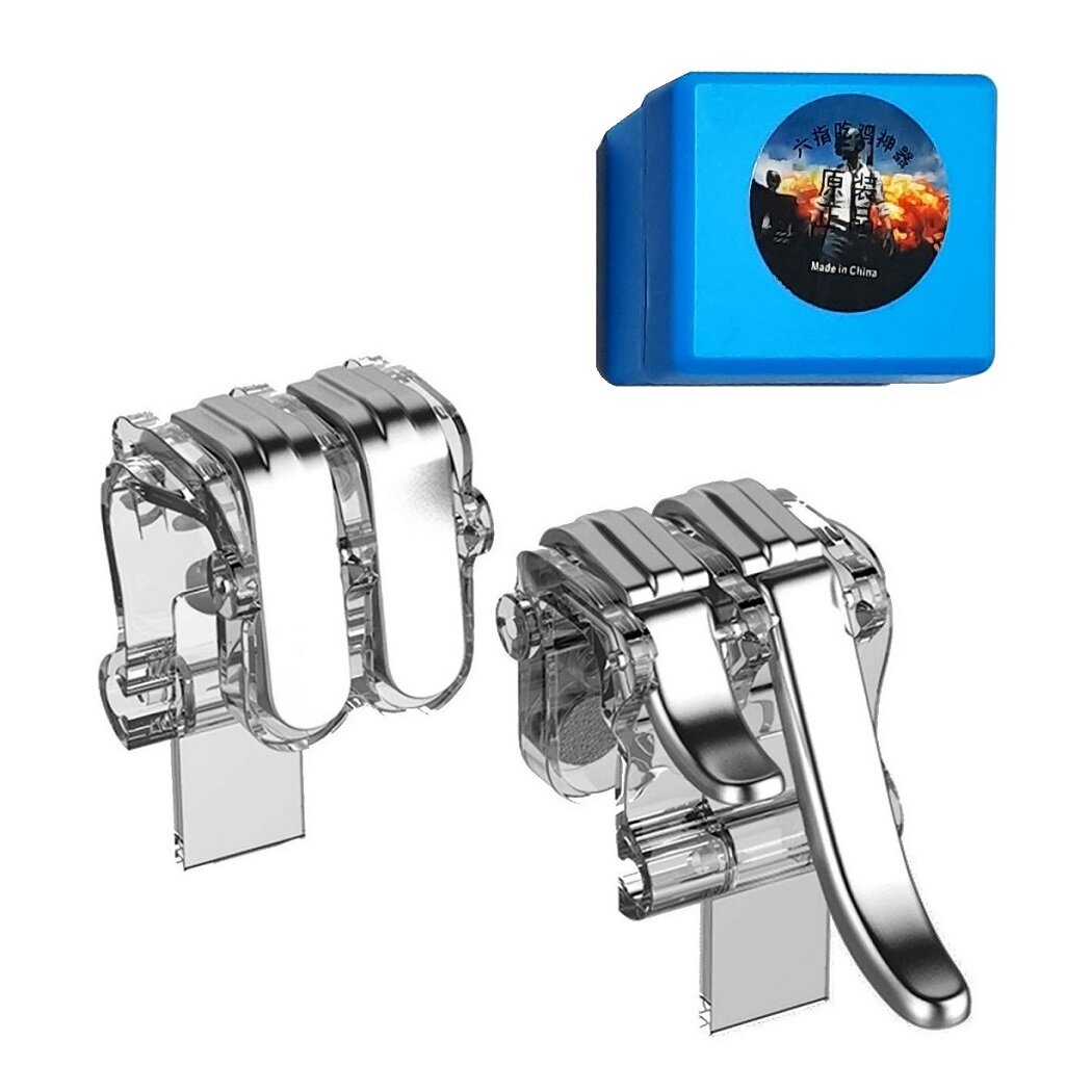 Джойстики триггеры для телефона L1R1 W6, двухкурковые, для телефонных игр PUBG, CoD, Fortnite и т. д, 2 шт.