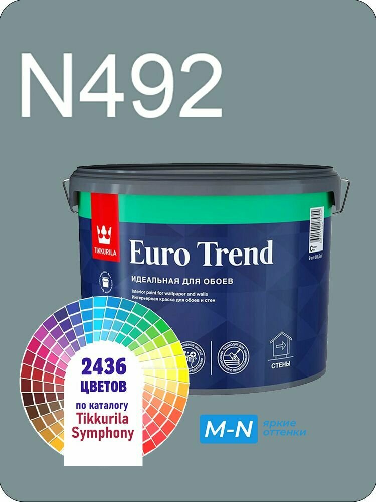 Краска для обоев Tikkurila Euro Trend 9л. яркие оттенки N492