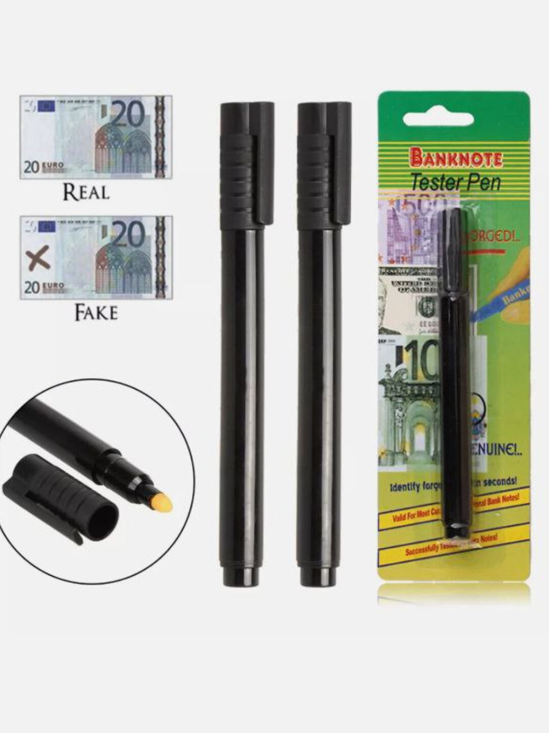 Тестер-Ручка, для валюты, ультрафиолетовый, компактный, 2000 проверок