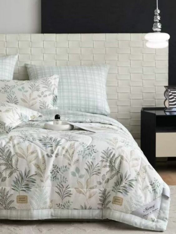 Постельное белье с одеялом евро с простыней на резике, хлопок 100% Сатин Mency Men-5B