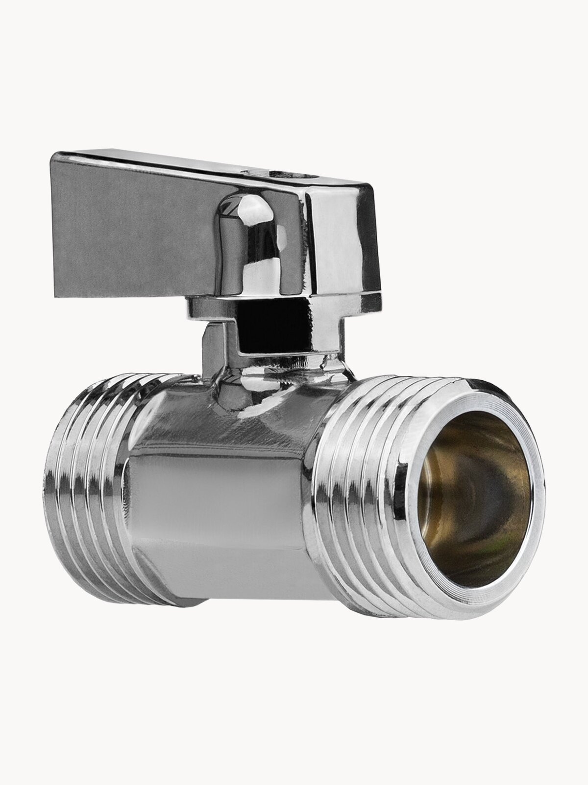 Кран-мини шаровый 1/2" н/н, хром-polish, латунь, хромированный, ГОСТ, MPF