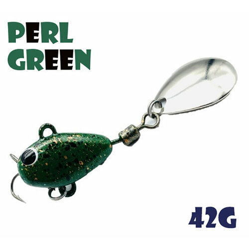 Блесна Тейл-Спиннер для рыбалки Uf-Studio Hurricane 42g #Perl Green