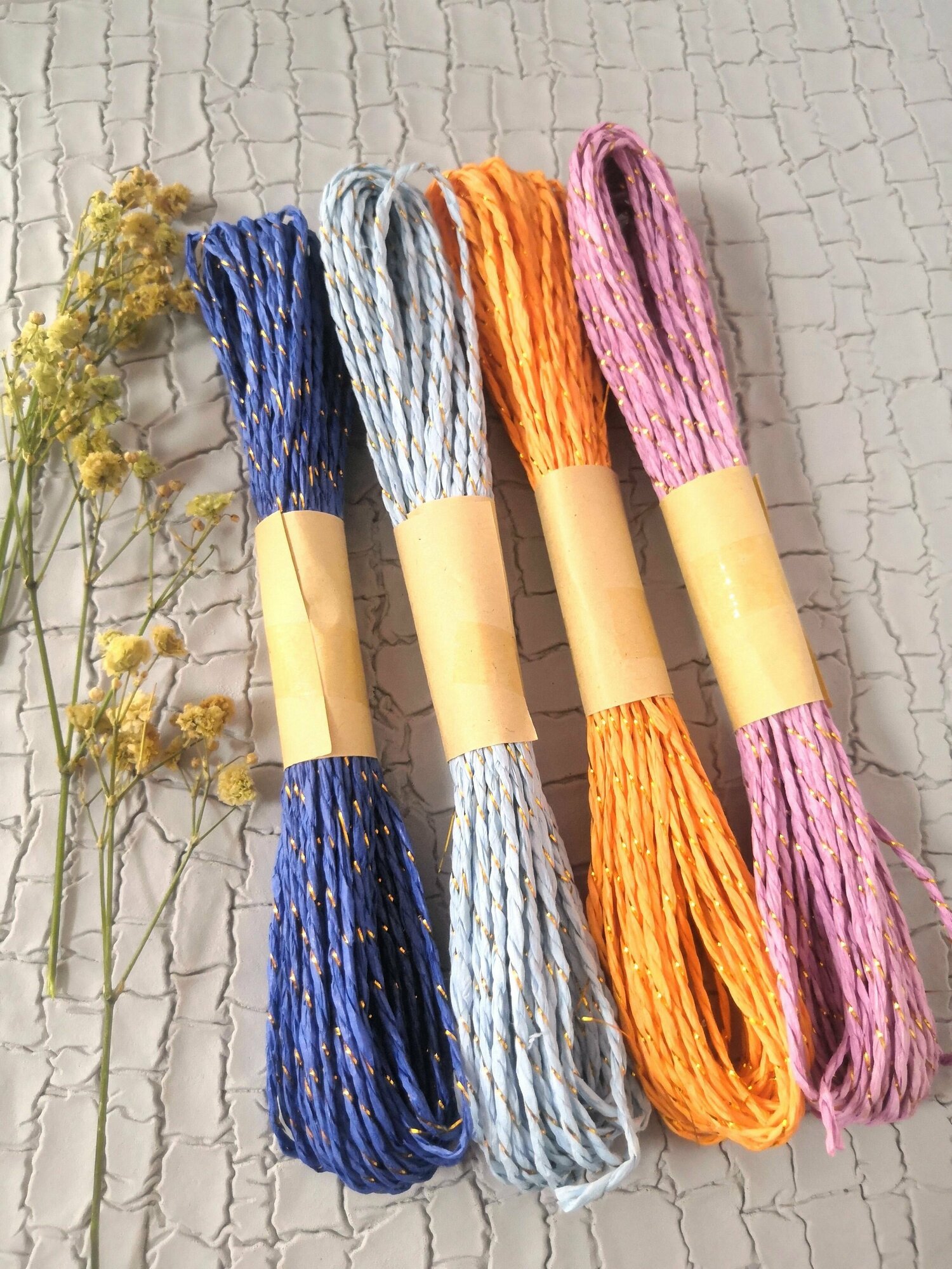 Тесьма декоративная для рукоделия бумажная 3шт набор №6