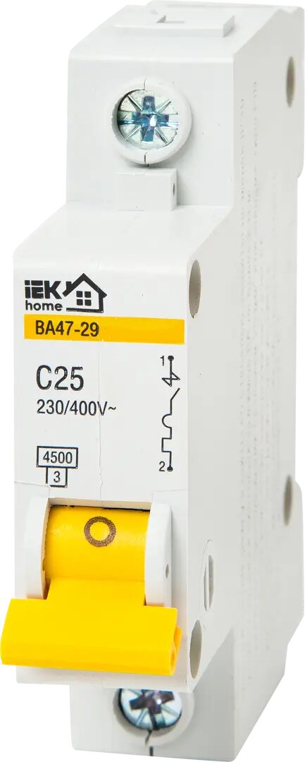 Автоматический выключатель IEK Home ВА47 29 1P C25 А 4 5 кА